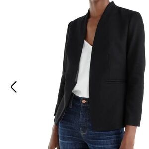 J. Crew Italian Wool Collarless Open-Front Blazer